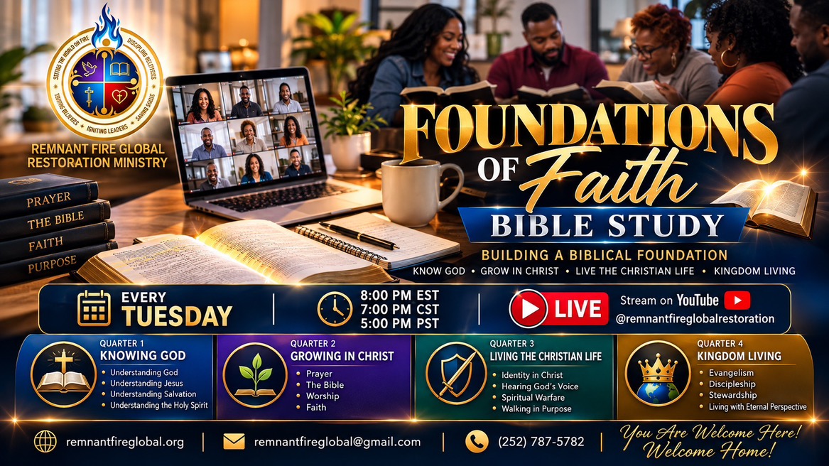Foundation’s of Faith Virtual Bible Study, Bible Study gathering hosted by Apostle Michelle Allen